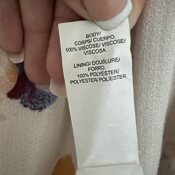 Lucky Brand Floral Maxi Dress LARGE beige Sleeveless Viscose - Picture 14 of 14